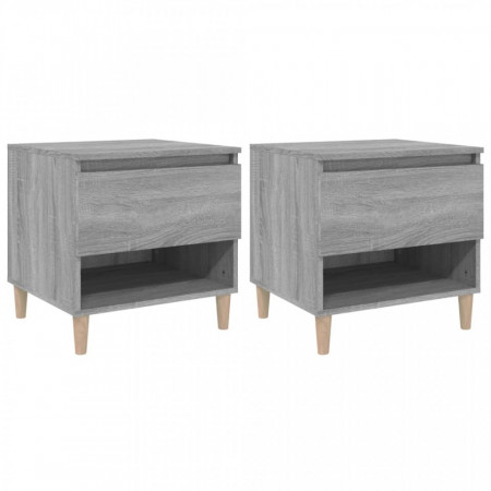 Noptiere, 2 buc., gri sonoma, 50x46x50 cm, lemn prelucrat - V819545V