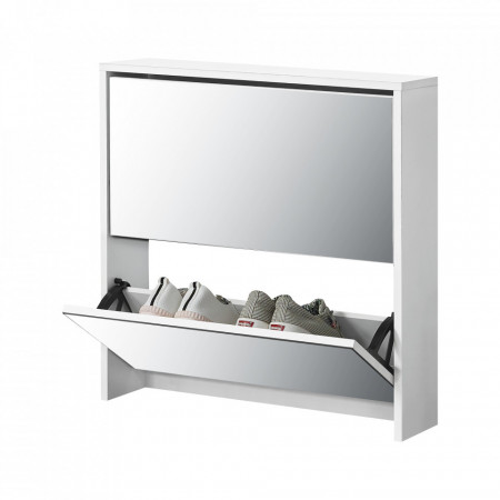 Pantofar alb cu 2 compartimente depozitare, 6 perechi pantofi, 67 x 63 x 17 cm - P64003548