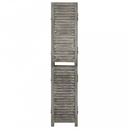 Paravan de cameră cu 4 panouri, gri, 143x166 cm, lemn masiv - V338575V
