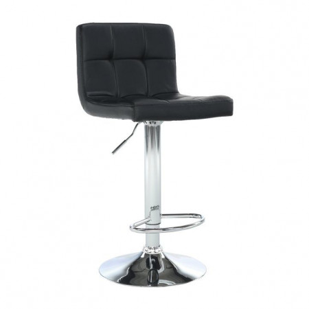 Scaun de bar, piele ecologică negru/crom - TP175173