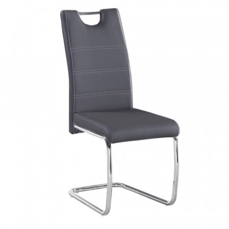 Scaun dining, gri închis / cusătură deschisă - TP182218