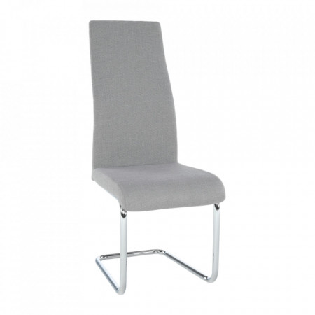 Scaun dining, material textil gri deschis/crom - TP182175