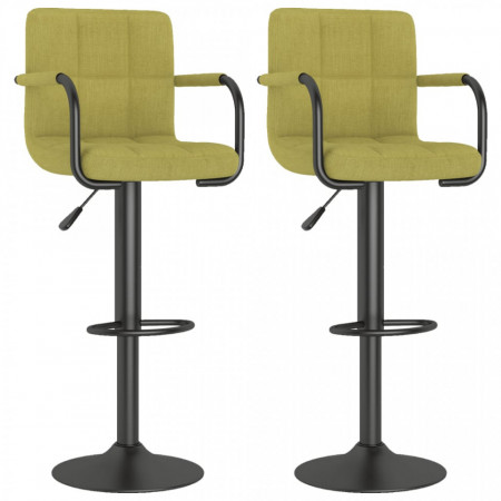 Scaune de bar, 2 buc., verde, material textil - V334640V