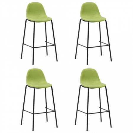 Scaune de bar, 4 buc., verde, material textil - V281534V
