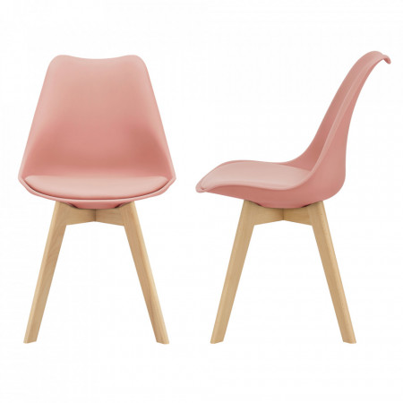 Scaune design, set 2 buc, 81 x 49 x 57 cm, roz - P67291231