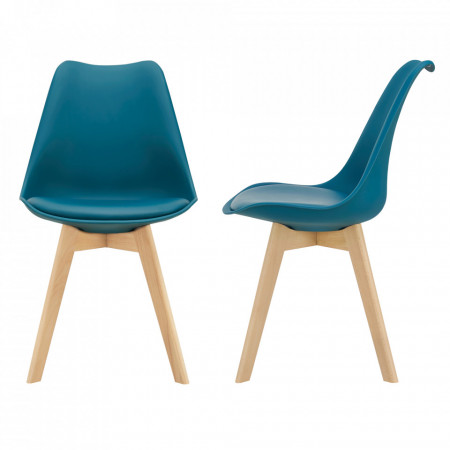 Scaune design, set 2 buc, 81 x 49 x 57 cm, turcoaz - P67291233