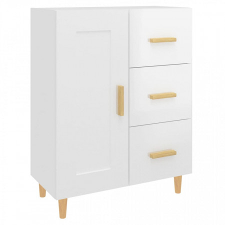 Servantă, alb extralucios, 69,5x34x90 cm, lemn compozit - V812228V
