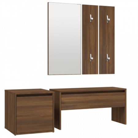 Set de mobilier pentru hol, stejar maro, lemn prelucrat - V3120196V