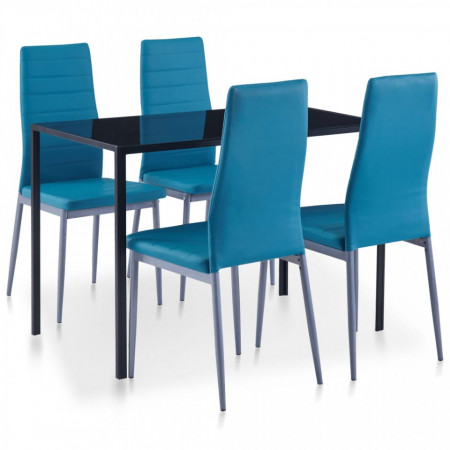 Set mobilier de bucatarie, 5 piese, albastru - V281703V