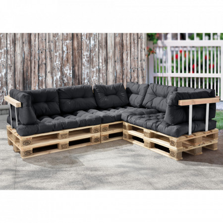 Set perne decorative mobilier paleti, 11 perne gri inchis - P52481041