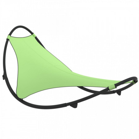 Șezlong balansoar cu roți din oțel și material textil, verde - V317606V