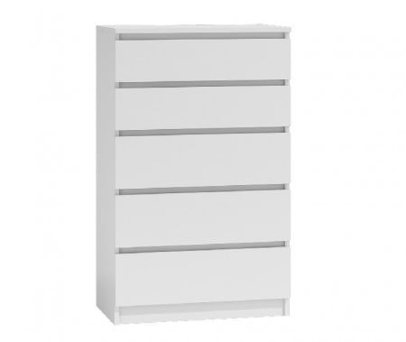 TECOA123 - Comoda 70 x 40 x 112 cm, Alb-Mat