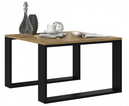 TEMCN-AR102 - Masuta cafea, 67 x 67 x 40 cm, Negru-Stejar Artisan, PAL