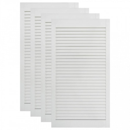 Uși lamelare, 4 buc., alb, 99,3x39,4 cm, lemn masiv de pin - V151171V