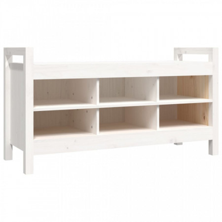 Bancă de hol, alb, 110x40x60 cm, lemn masiv de pin - V821790V