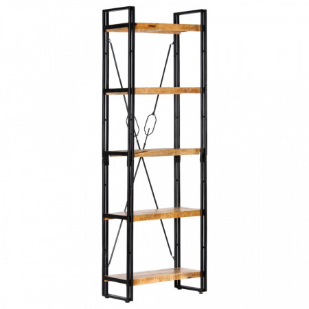 Biblioteca cu 5 rafturi, 60 x 30 x 180 cm, lemn masiv de mango - V286582V