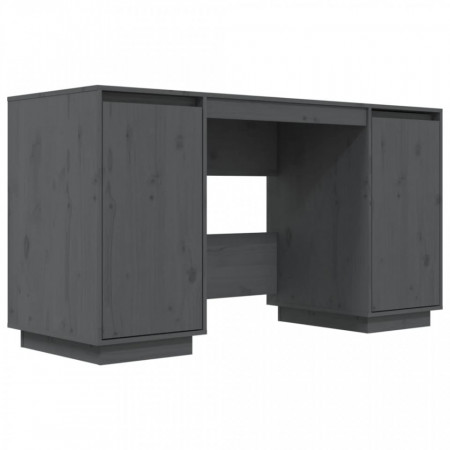 Birou, gri, 140x50x75 cm, lemn masiv de pin - V814326V