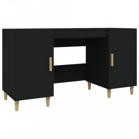 Birou, negru, 140x50x75 cm, lemn compozit - V812763V