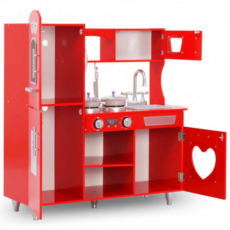 Bucătărie de jucărie pentru copii, roșu, 84 x 31 x 89 cm, MDF - V80253V