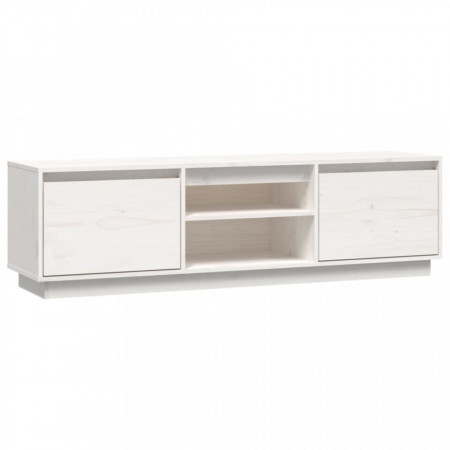 Comodă TV, alb, 140x35x40 cm, lemn masiv de pin - V814315V