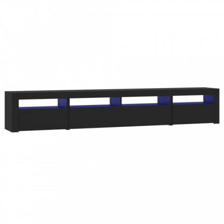 Comodă TV cu lumini LED, negru, 240x35x40cm - V3152723V