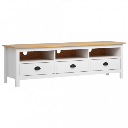 Comoda TV Hill Range, alb, 158x40x47 cm, lemn masiv de pin - V288930V