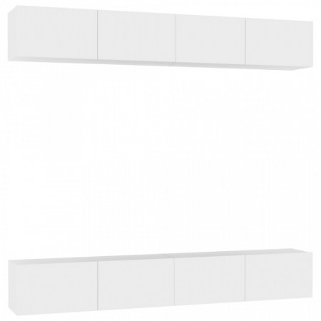 Comode TV, 4 buc., alb, 100x30x30 cm, lemn prelucrat - V3074452V