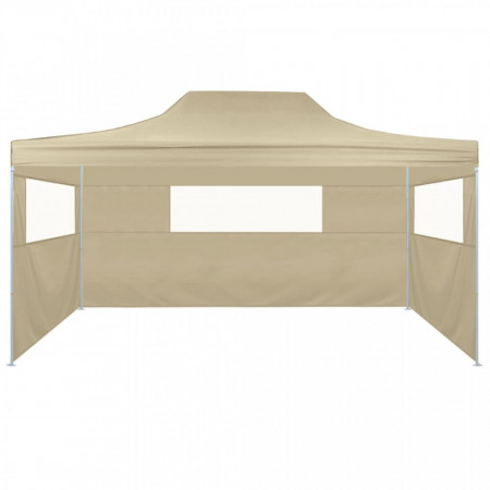 Cort pliabil cu 3 pereți, 3 x 4,5 m, crem - V44972V