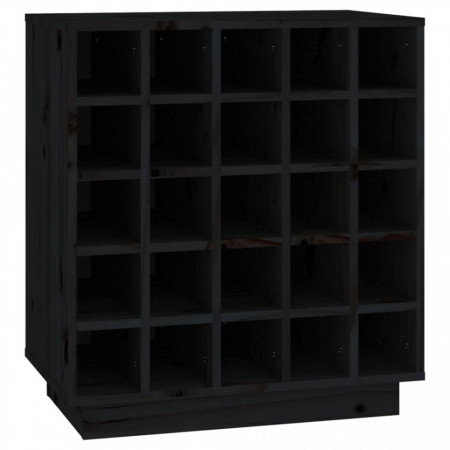 Dulap de vinuri, negru, 55,5x34x61 cm, lemn masiv de pin - V821531V