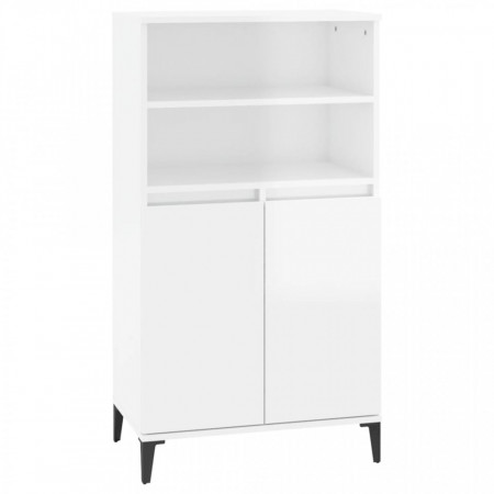 Dulap înalt, alb extralucios, 60x36x110 cm, lemn compozit - V821230V