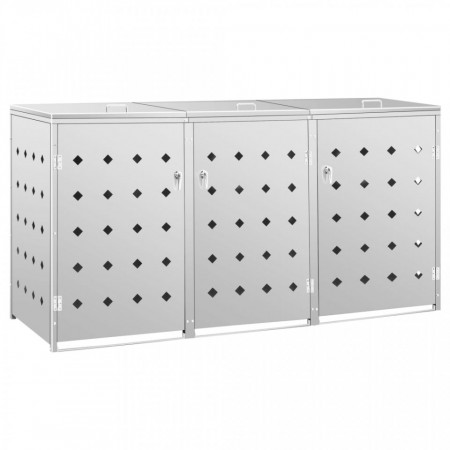 Magazie pentru trei pubele, oțel inoxidabil, 240 L - V145381V