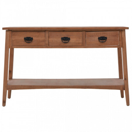 Masă consolă, maro, 126 x 40 x 77,5 cm, lemn masiv de brad - V246122V