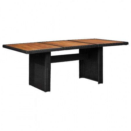 Masa de gradina, negru, 200 x 100 x 74 cm, poliratan - V310144V