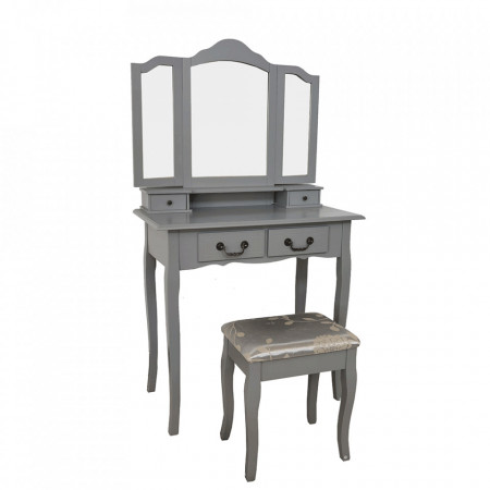 Masă de toaletă cu scaun, gri, 80 cm - TP287070