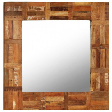 Oglinda de perete, lemn masiv reciclat, 60 x 60 cm - V246417V