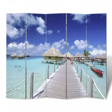 Paravan de camera pliabil, 200 x 170 cm, plaja - V240478V