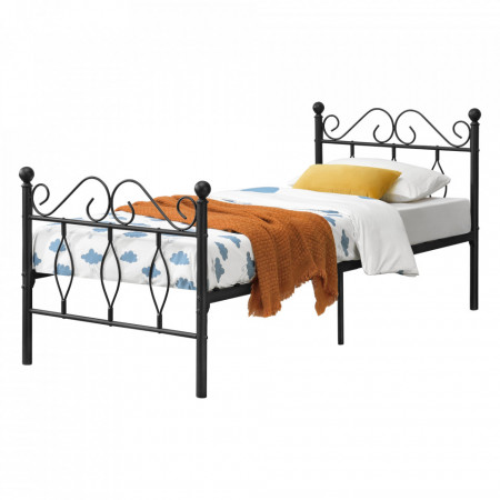 Pat rama metalica 90 negru mat single - P72375577