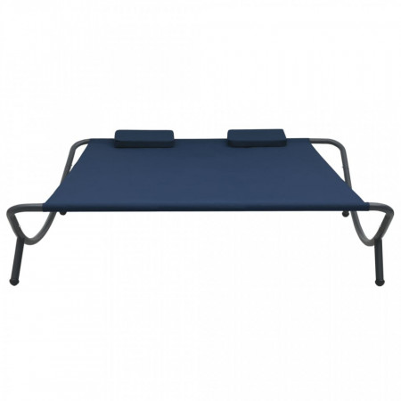 Pat șezlong de exterior, albastru, material textil - V313531V