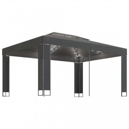 Pavilion cu șir de lumini LED, antracit, 3x4 m - V3070300V