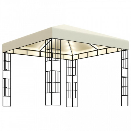 Pavilion cu șir de lumini LED, crem, 3x3 m - V3070320V