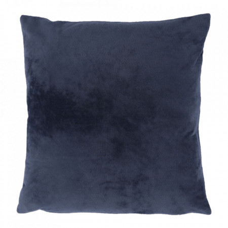 Pernă, material textil de catifea albastru închis, 45x45 cm - TP238757