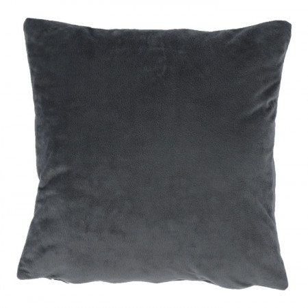 Pernă, material textil de catifea gri închis, 60x60 cm - TP238899