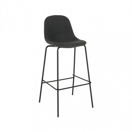 Scaun bar, material textil gri închis/metal - TP295302