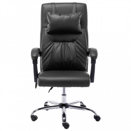 Scaun de birou cu masaj, negru, piele ecologică - V20292V