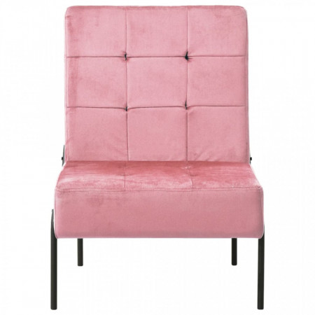 Scaun de relaxare, roz, 65x79x87 cm, catifea - V325774V