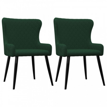 Scaune de sufragerie, 2 buc., verde, catifea - V282526V