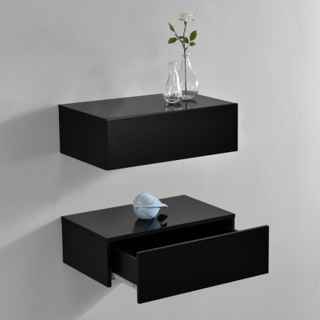 Set 2 bucati comoda suspendata, negru lacuit lucios, 46x30x15 cm - P56253868