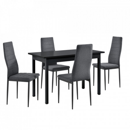 Set bucatarie masa cu 4 scaune, negru/gri - P61844465