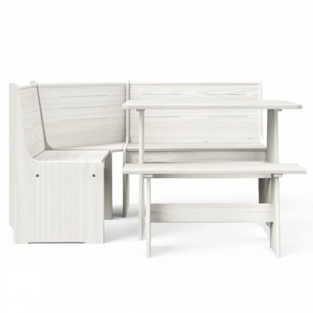 Set mobilier de bucătărie, 3 piese, alb, lemn masiv de pin - V3096568V