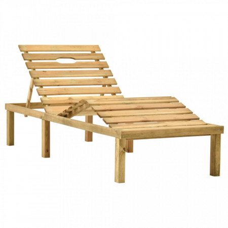 Șezlong cu pernă gri taupe, lemn de pin tratat - V3065857V